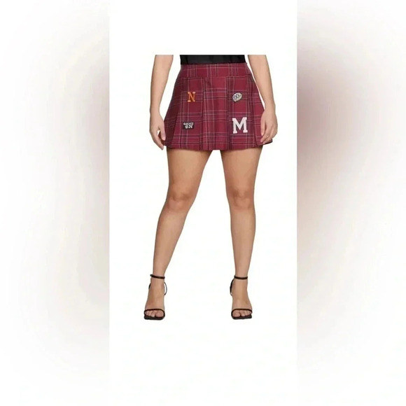 No Boundaries Maroon Pleated Preppy School Girl Skirt Juniors size Small(3-5) - Picture 1 of 10